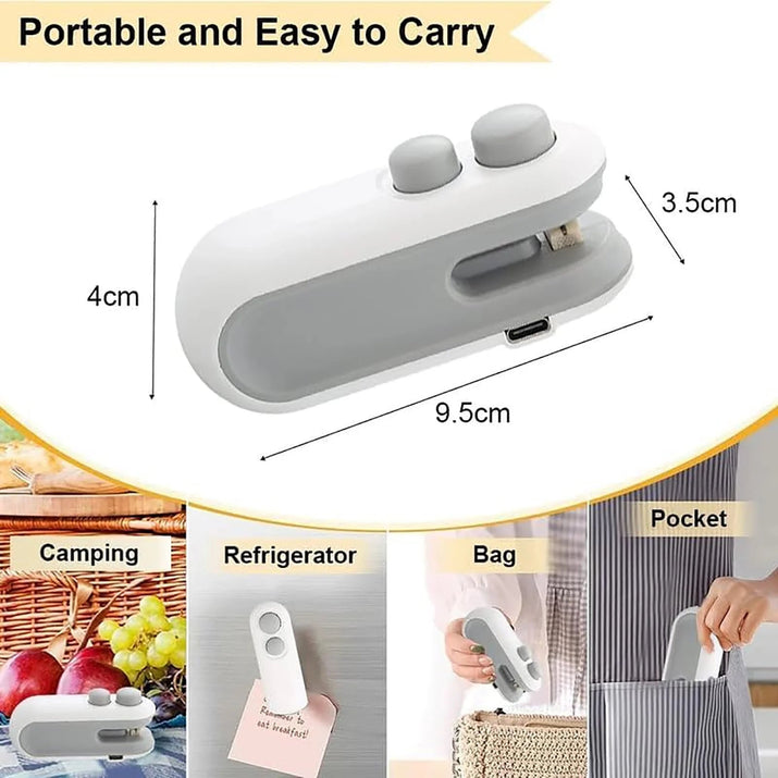 Electric Mini Heat Bag Sealing Machine Package Sealer Bags 2In1 Plastic Bag Sealing Machine Handheld Plastic Bag Heat Sealer