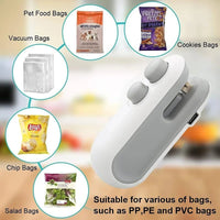 Electric Mini Heat Bag Sealing Machine Package Sealer Bags 2In1 Plastic Bag Sealing Machine Handheld Plastic Bag Heat Sealer